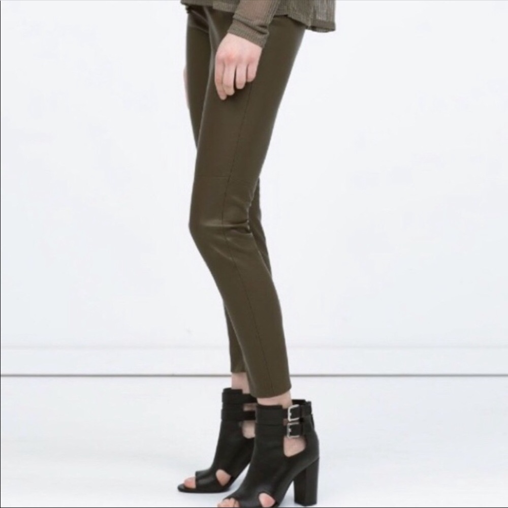 🌿ONE LEFT High Waisted Faux Leather Skinny Pants - Picture 2 of 4